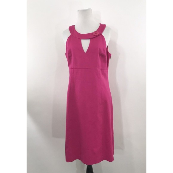 Eliza J Cutout Button Detail Sheath Sleeveless‎ Dress Pink 10 - Picture 1 of 7